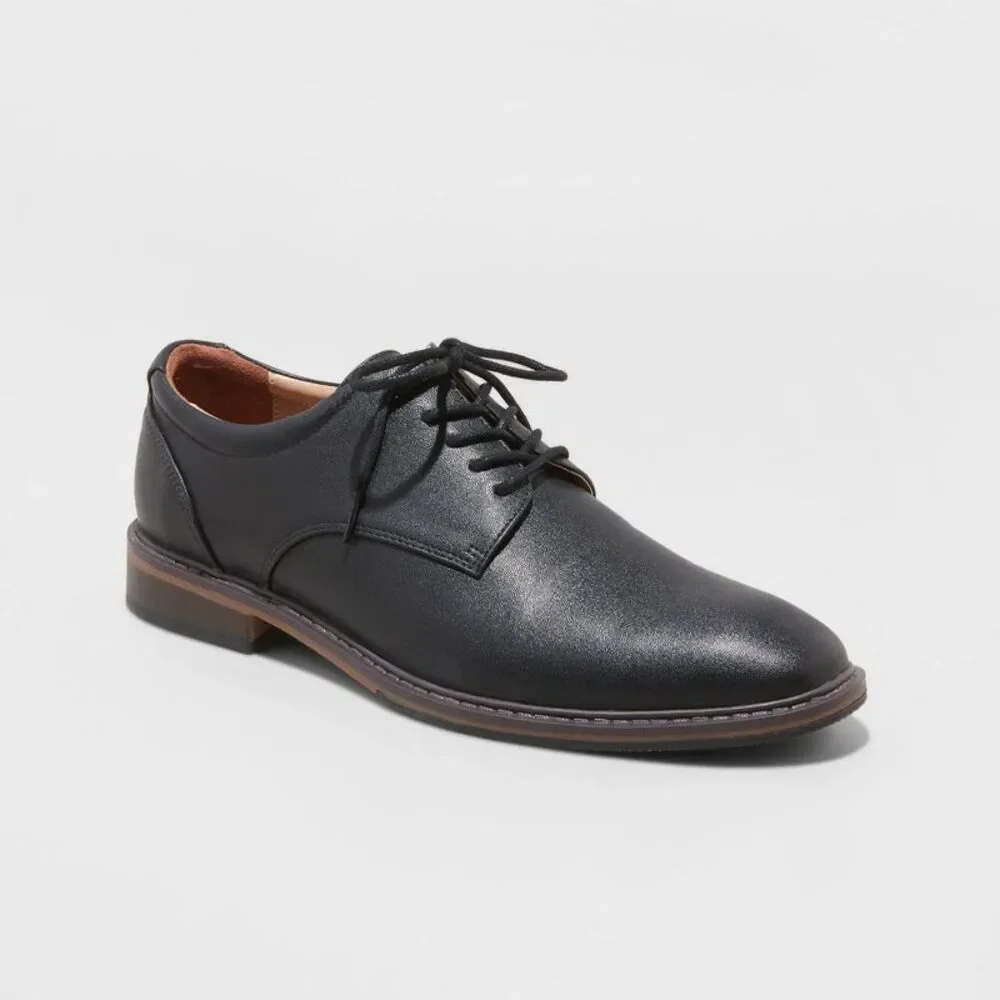 Men's Leo Cushioned Oxford Dress Shoes (Size 11) - Solid Black